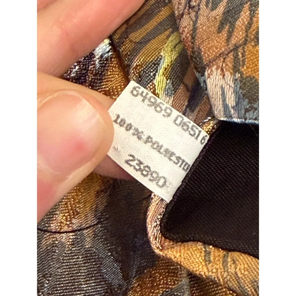 VTG Oscar de la Renta Studio Necktie Gold Abstract Painterly Retro Men Accessory